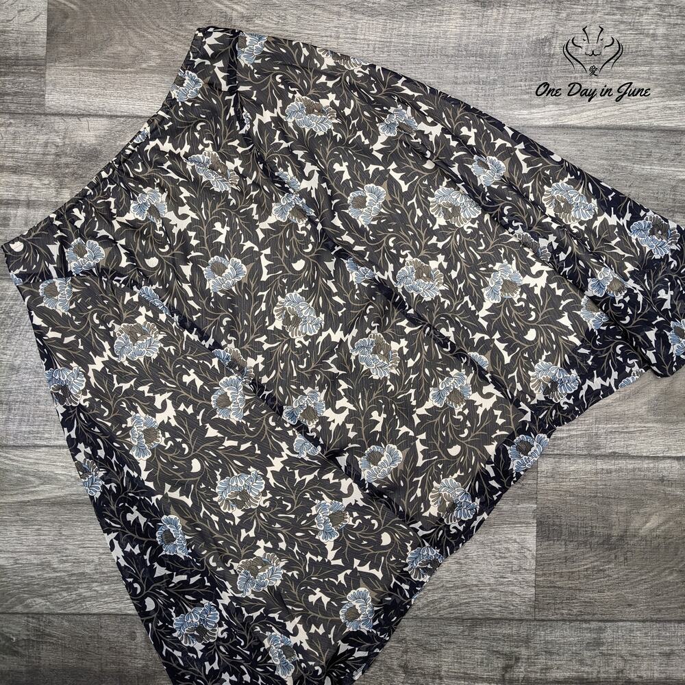 Worthington Sheer Lined Floral Skirt Size L
